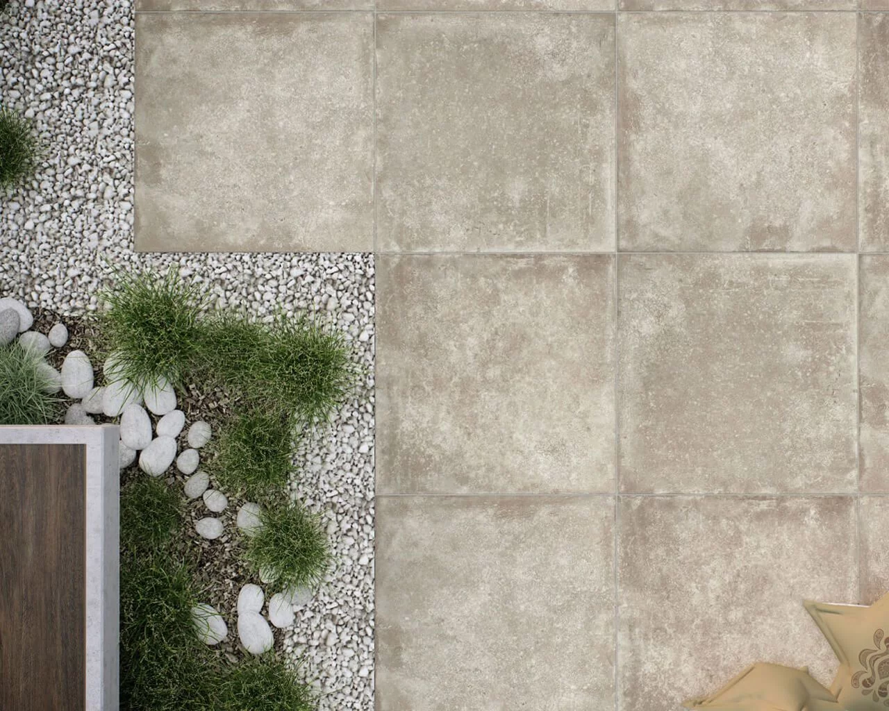 Kúpeľňa s veľkoformátovou sivou dlažbou Path od Paradyż a minimalistickým nábytkom (3)