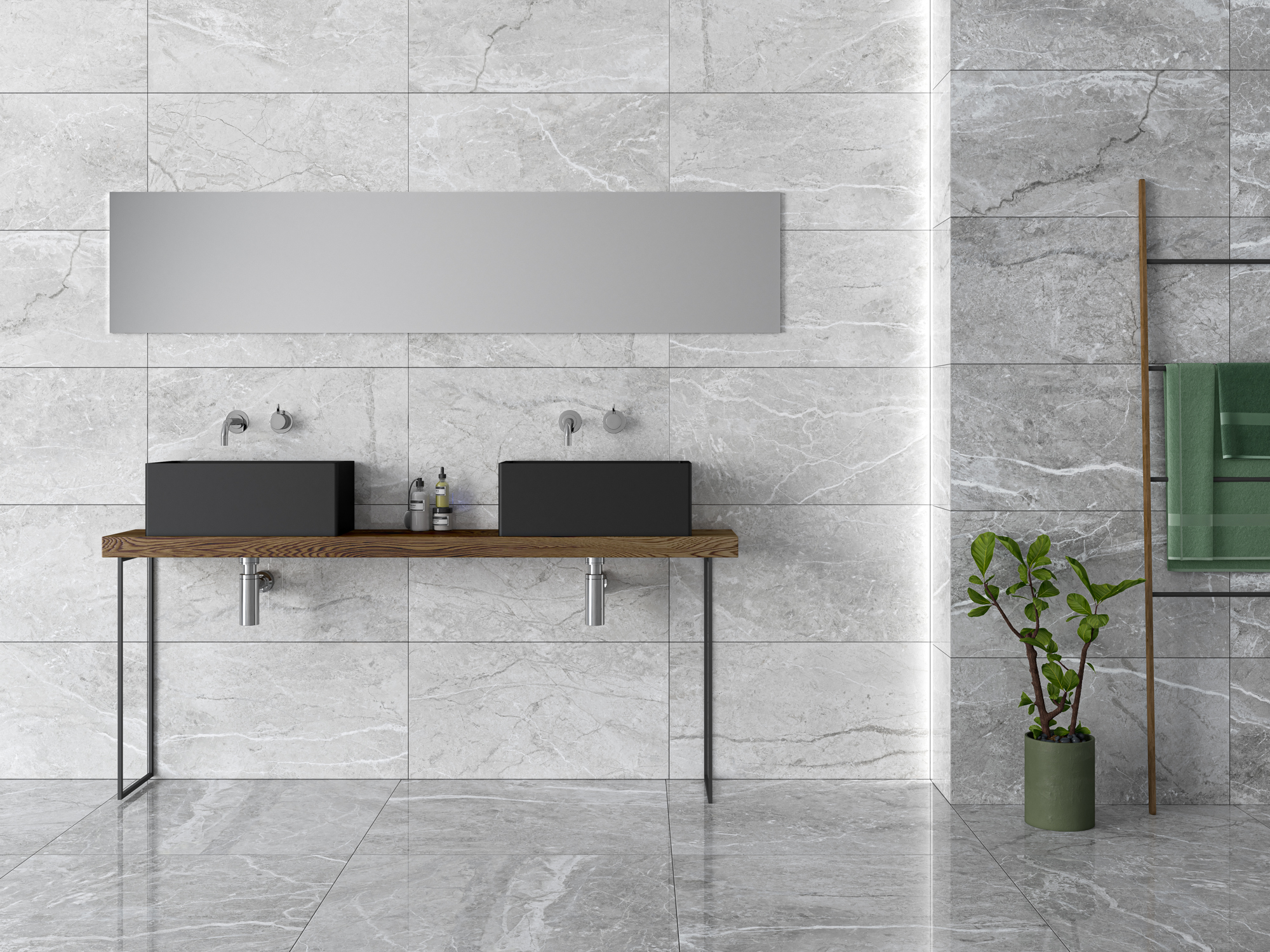 Kúpeľňa s neutrálnymi odtieňmi kolekcie Bernini od Ecoceramic (4)