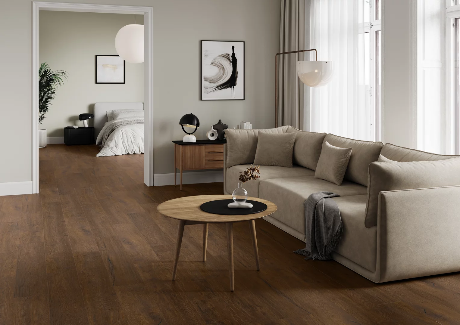 Kúpeľňa s drevodekorovou dlažbou Spacewood v matnom prevedení (4)