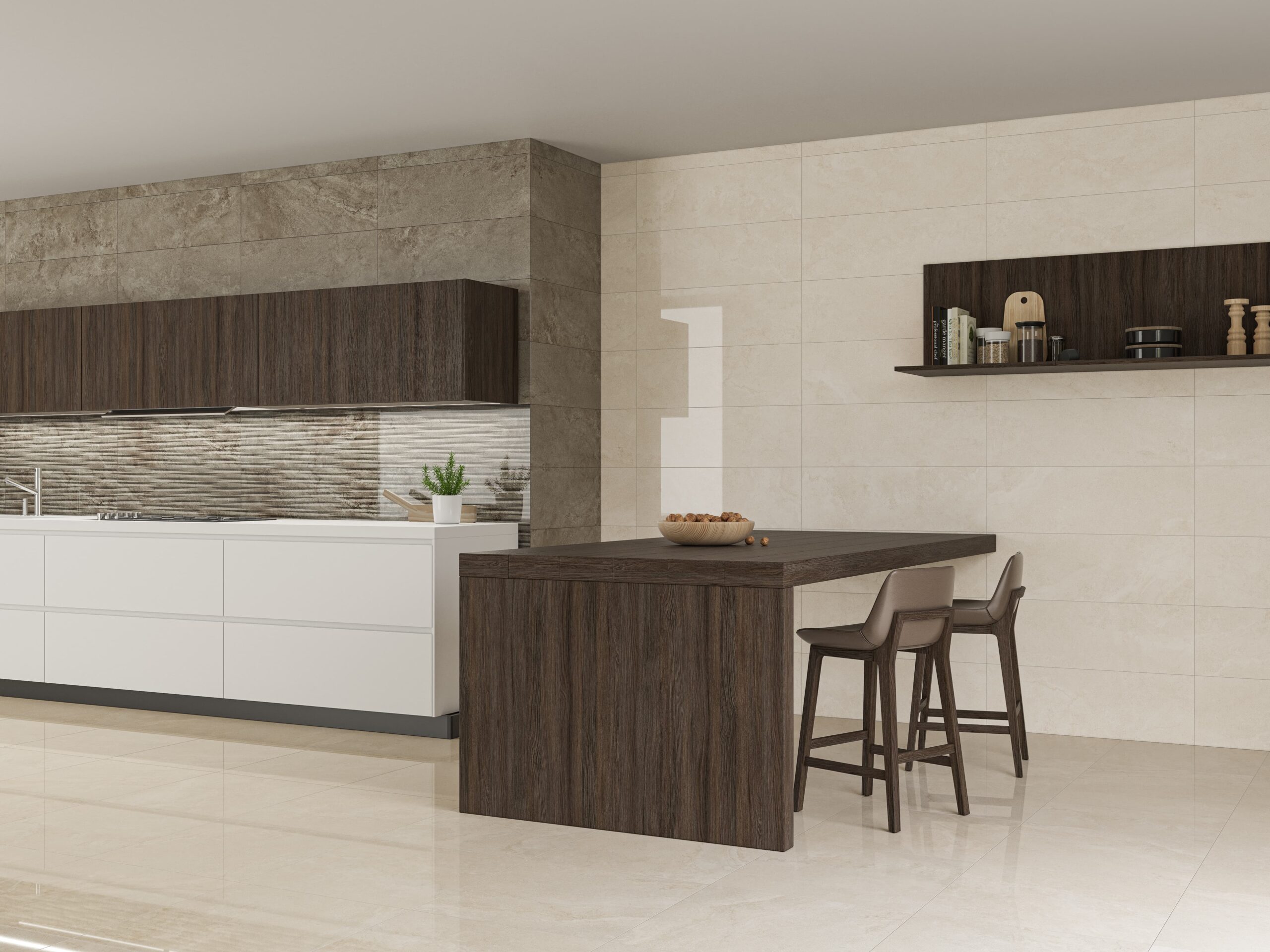 Neutrálna kúpeľňa s dlažbou a obkladmi Ecoceramic Inspired
