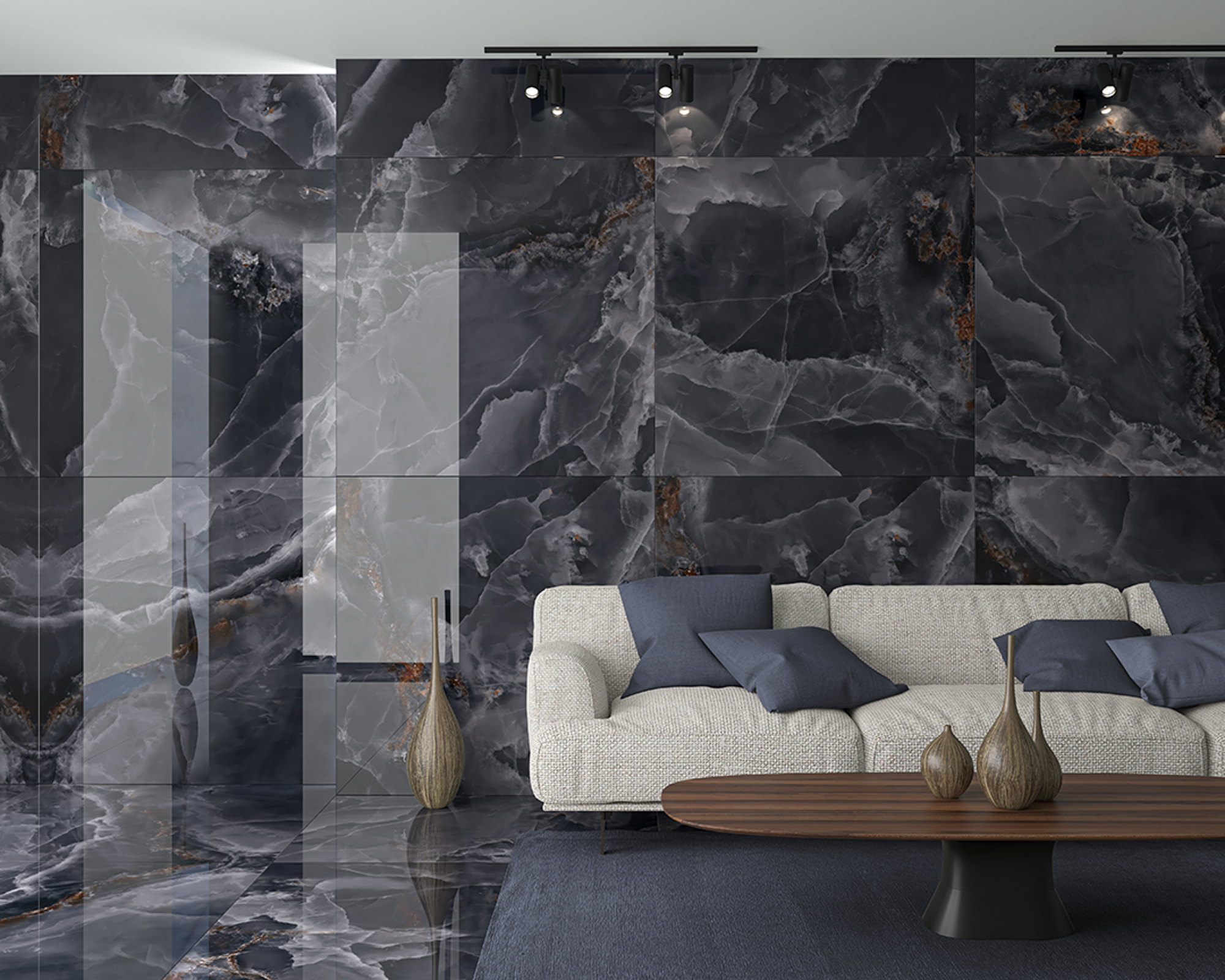 Kúpeľňa s lesklými porcelánovými obkladmi Iceland Ultra Gloss v svetlých a tmavých odtieňoch (6)