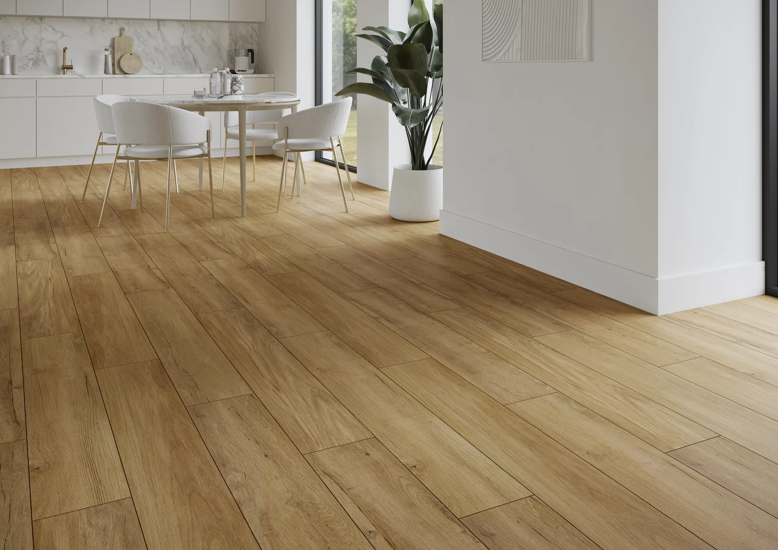 Kúpeľňa s dlažbou imitujúcou drevo v teplých odtieňoch kolekcie Specialwood (5)