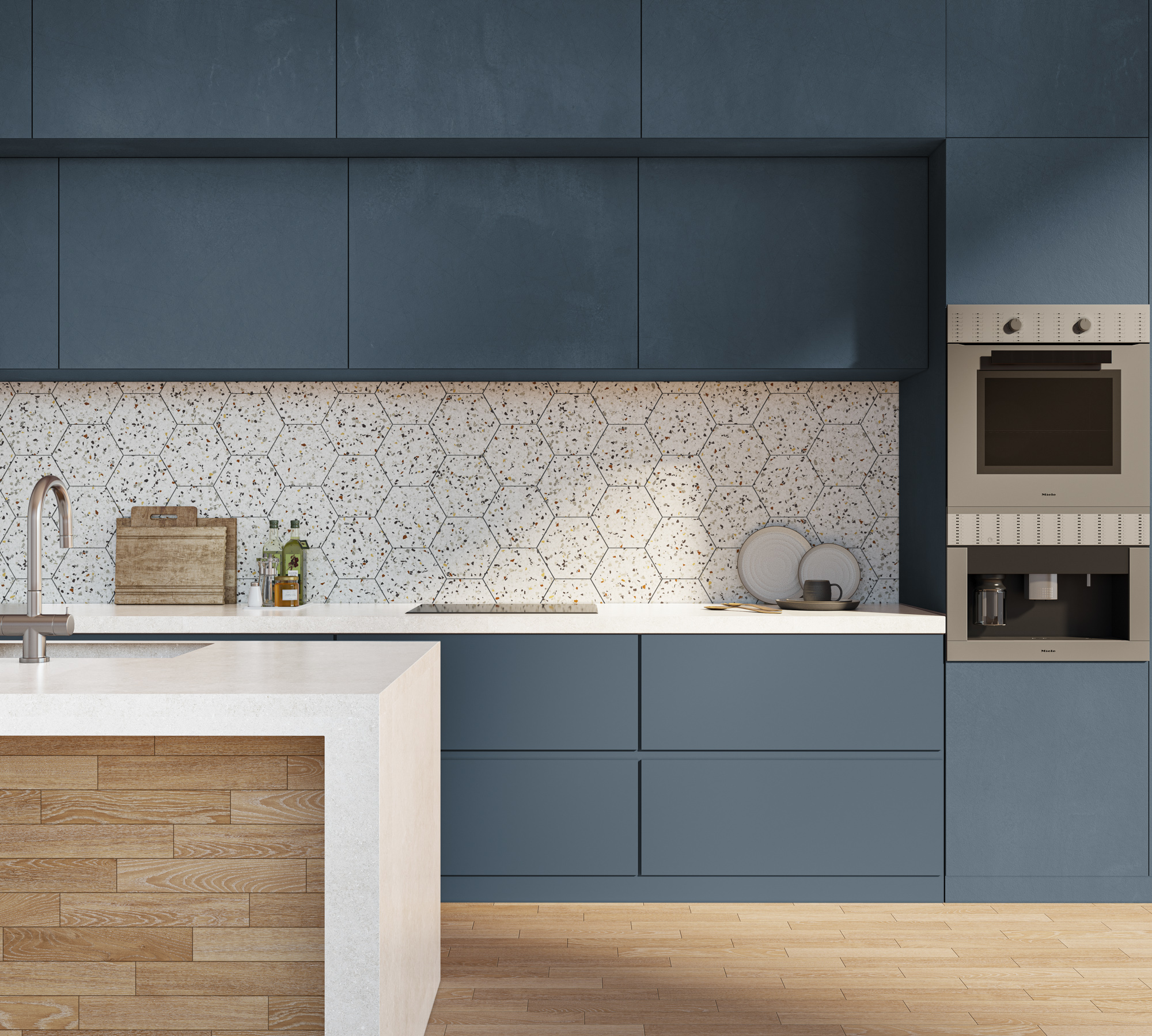 Kúpeľňa s porcelánovými dlaždicami Tempo v tmavom odtieni a minimalistickým vybavením (3)