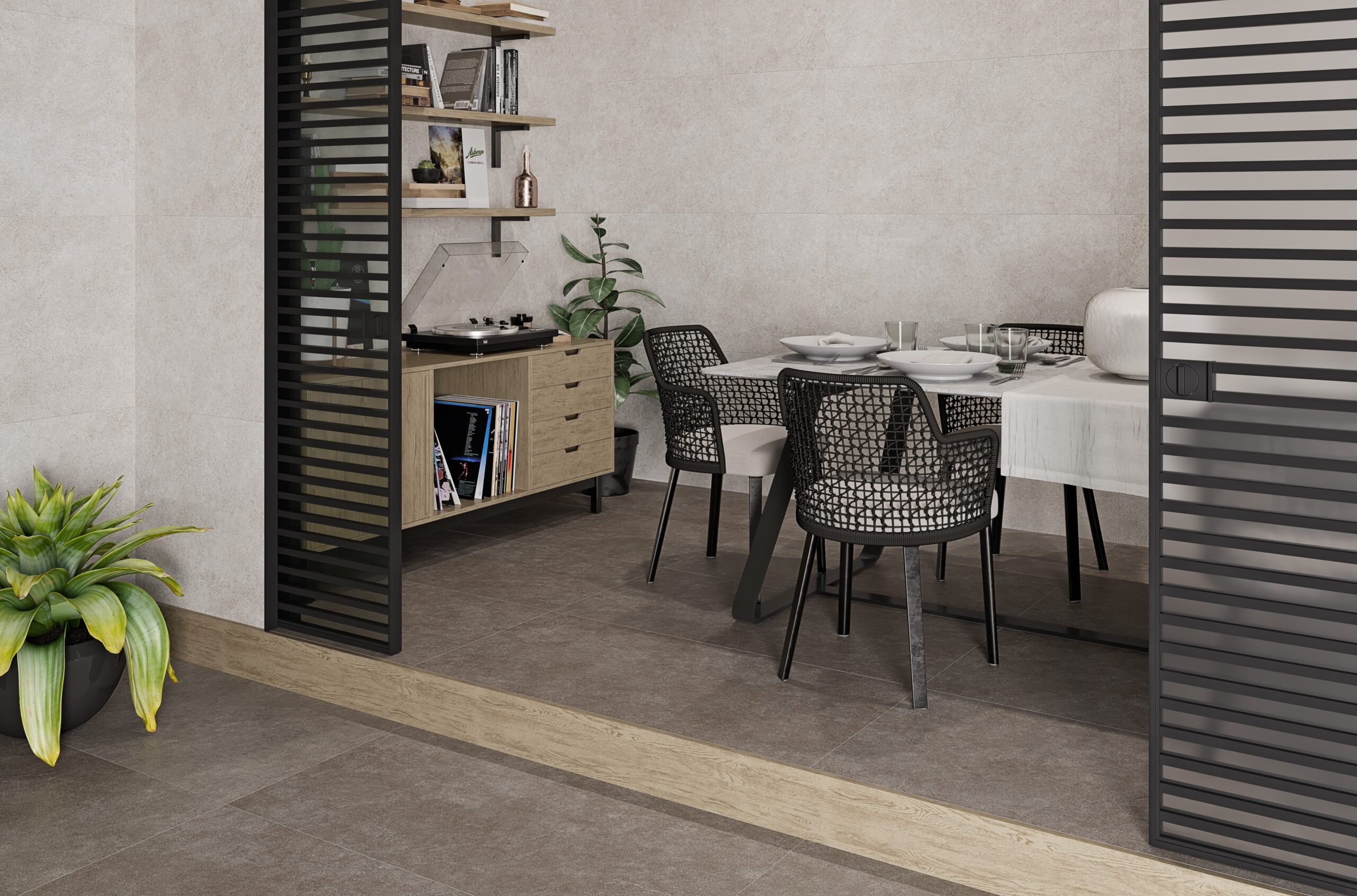 Neutrálna kúpeľňa s dlažbou Celler v odtieňoch Blanco, Marfil a Gris (7)
