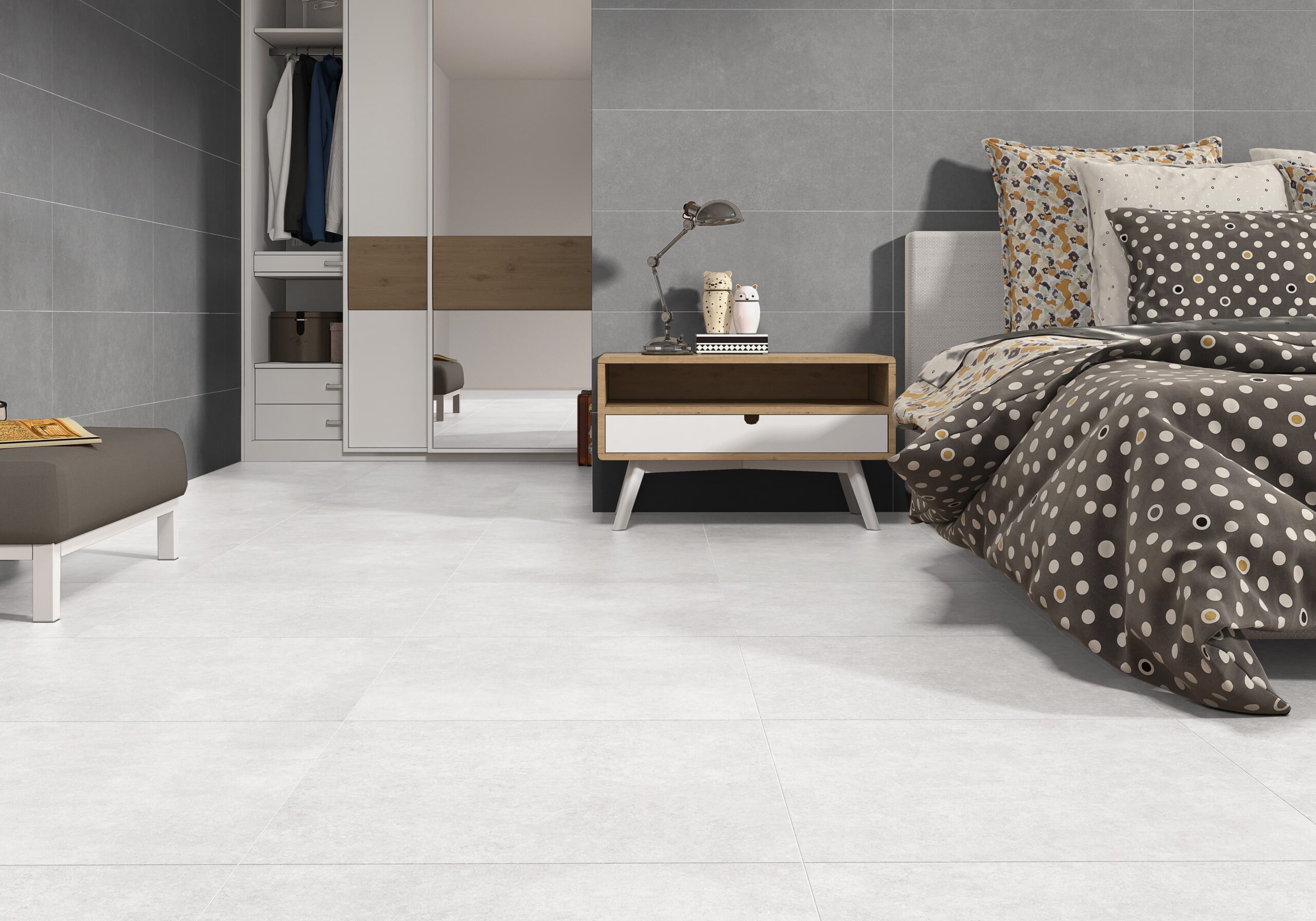 Minimalistická kúpeľňa s neutrálnou porcelánovou dlažbou Uptown od Ecoceramic (6)