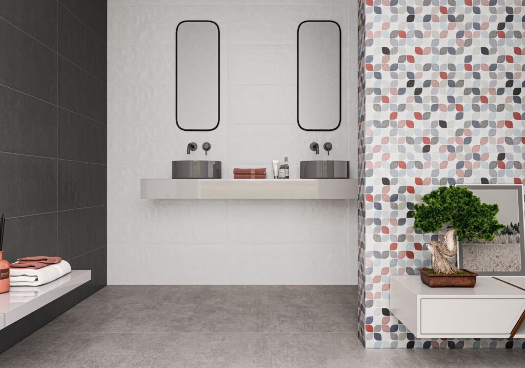 Neutrálna kúpeľňa s dlažbou a obkladmi Ecoceramic Inspired (2)