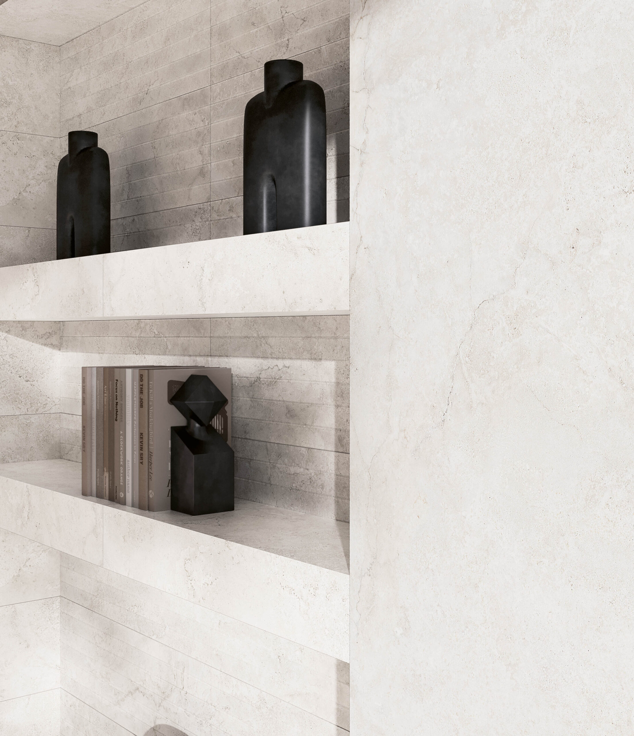 Svetlá kúpeľňa s porcelánovým obkladom Bruma v odtieňoch White a Bone (4)