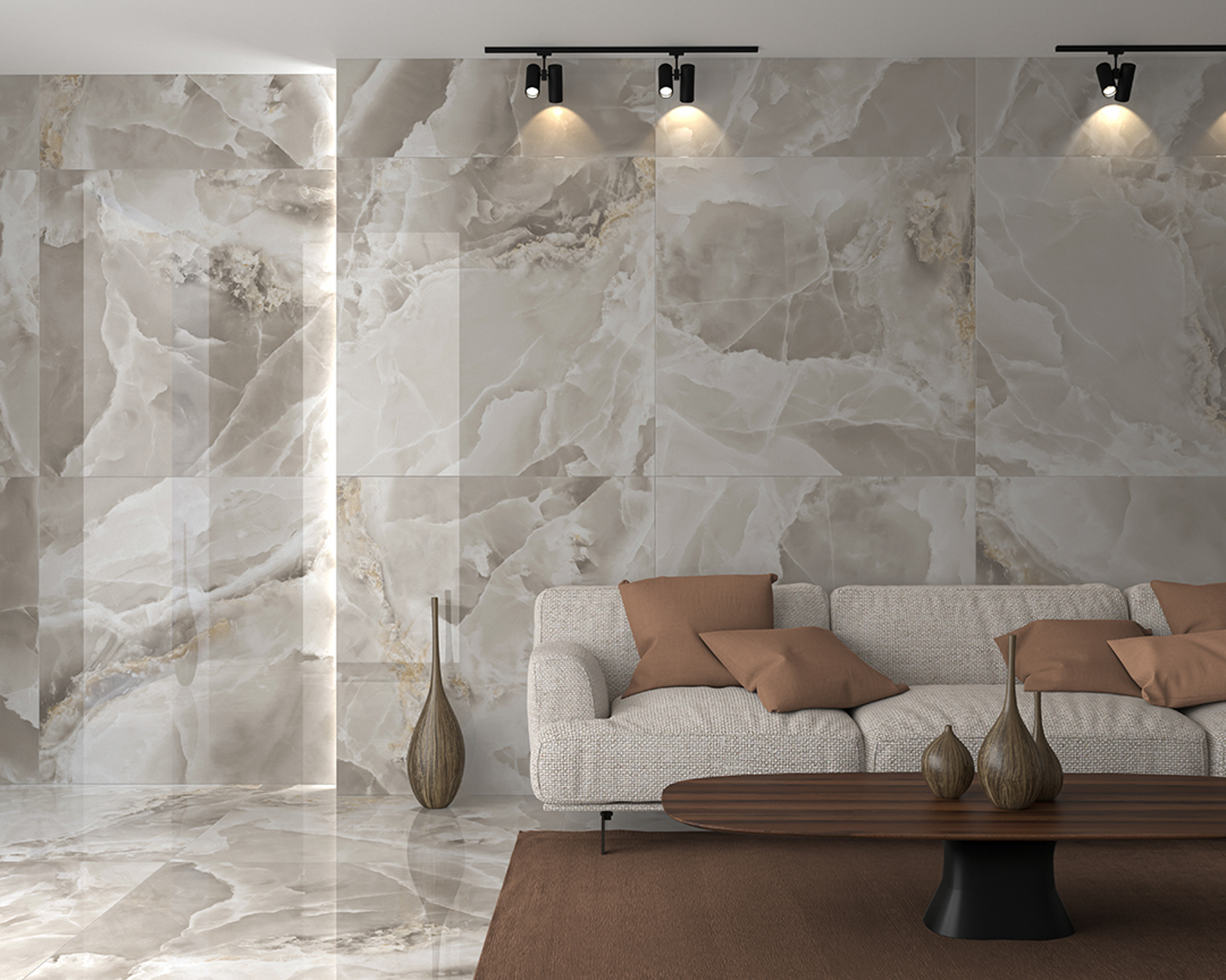 Kúpeľňa s lesklými porcelánovými obkladmi Iceland Ultra Gloss v svetlých a tmavých odtieňoch (11)