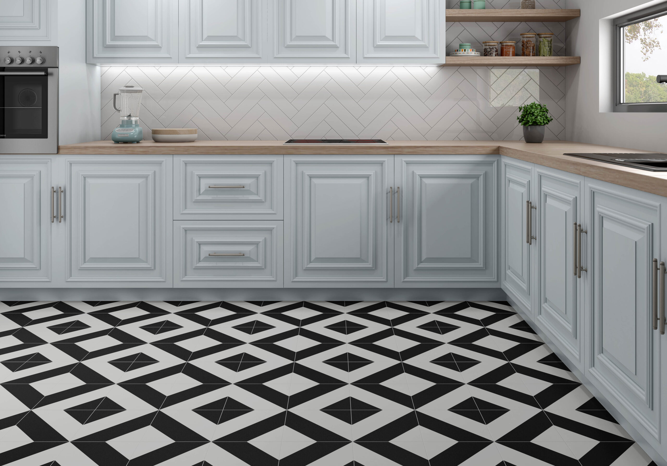 Kúpeľňa s pruhovaným obkladom Ecoceramic Zebra v kontrastných farbách (3)