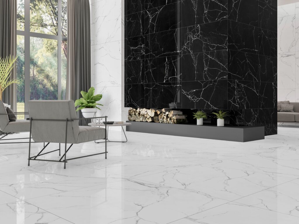 Kúpeľňa s kombináciou lesklých a matných obkladov Kalahari od Ecoceramic (8)