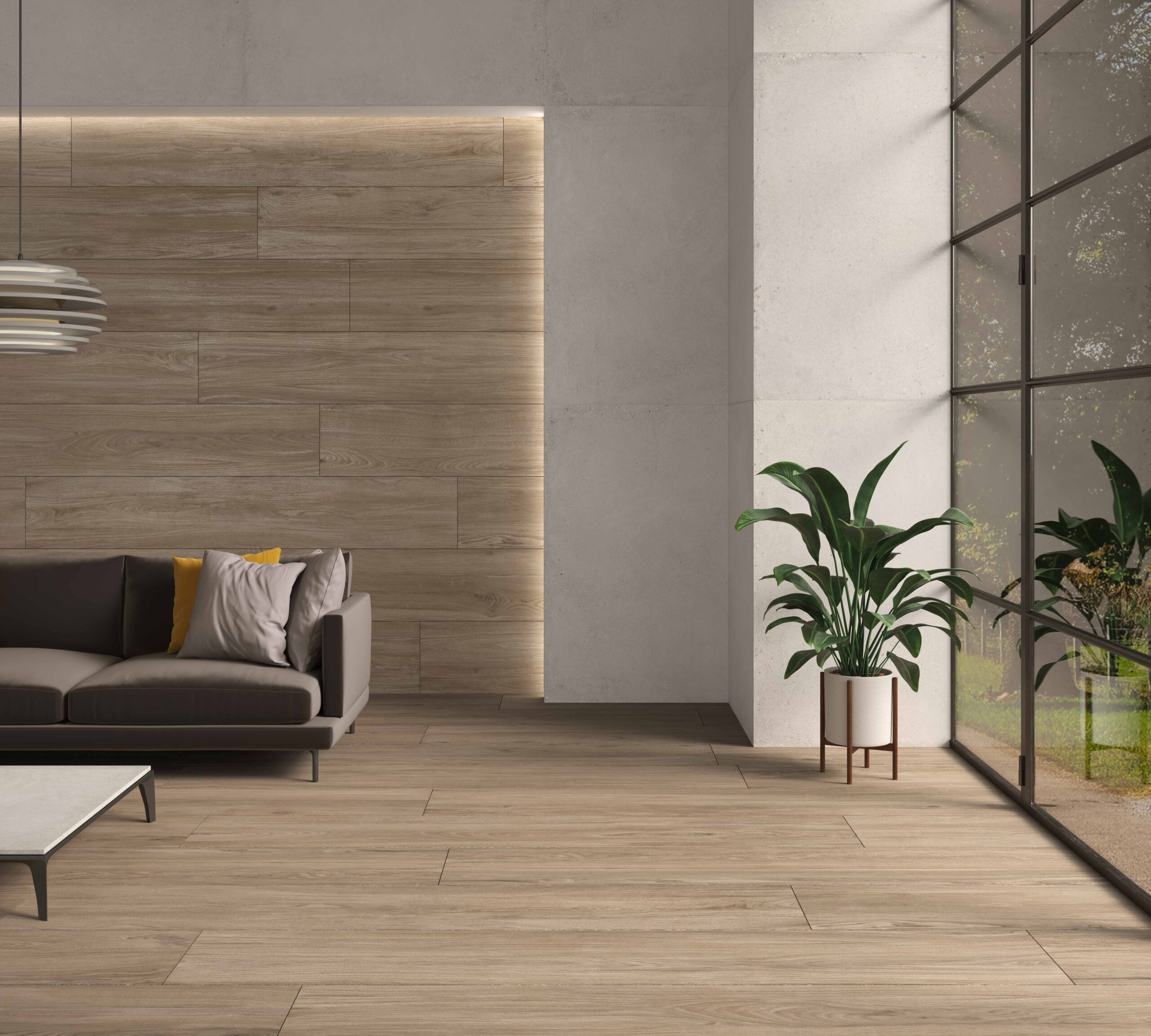 Kúpeľňa s dlažbou pripomínajúcou drevo z kolekcie Ecoceramic Fika (4)