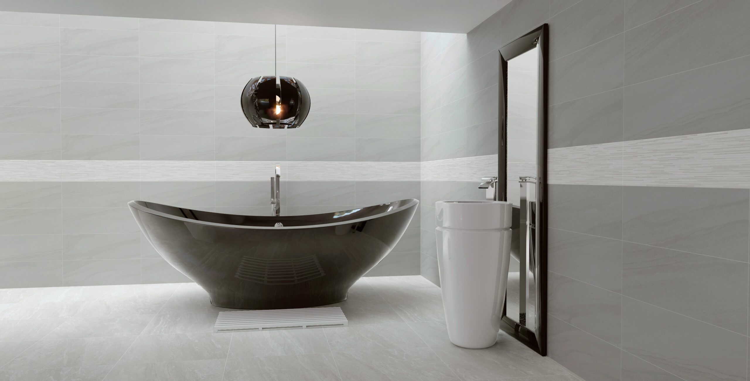 Kúpeľňa s neutrálnymi obkladmi kolekcie Caliza od Ecoceramic (3)