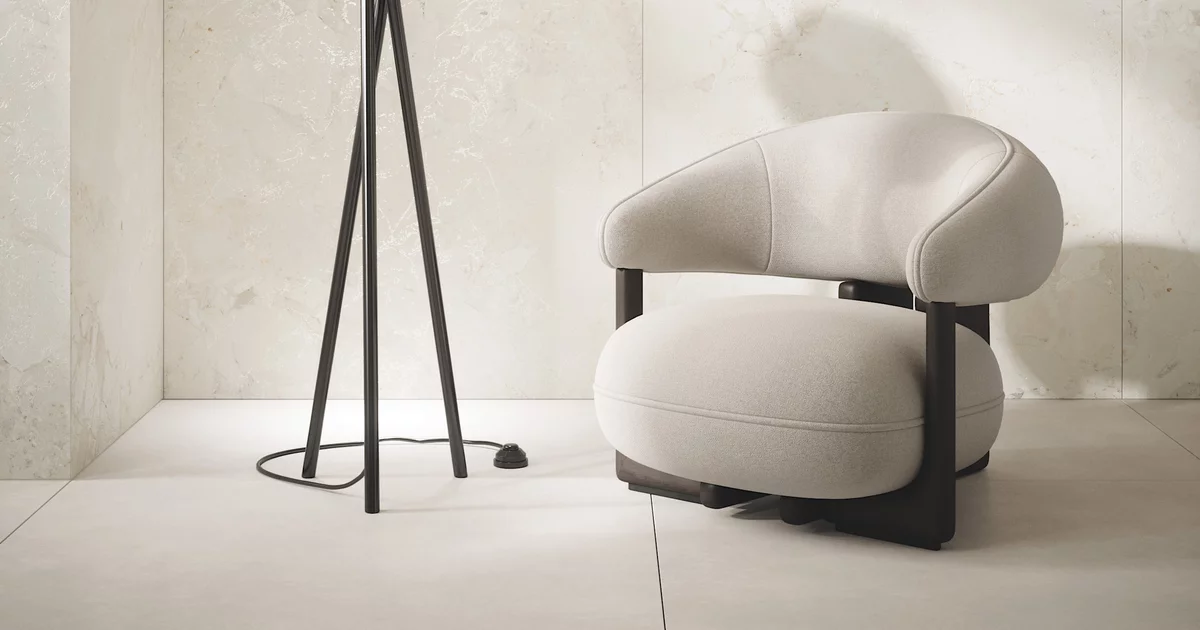 Kúpeľňa so svetlými veľkoformátovými dlaždicami Paradyż Soft Harmony