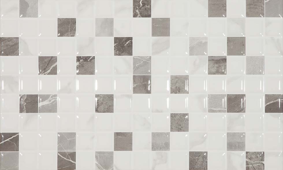 Kúpeľňa s dlažbou Ecoceramic Nairobi v odtieni Blanco a akcentom Red Body