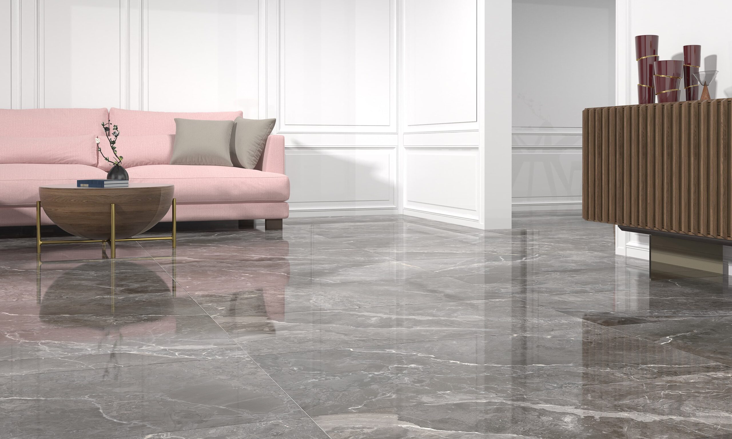Kúpeľňa s kamennými dlaždicami Earthstone v neutrálnej palete (4)