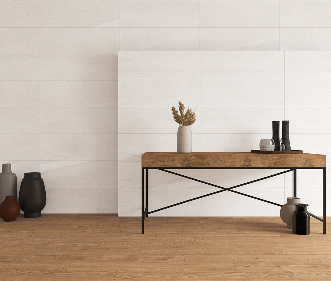 Neutrálna kúpeľňa s kamenným vzhľadom dlaždíc Lington od Ecoceramic (7)