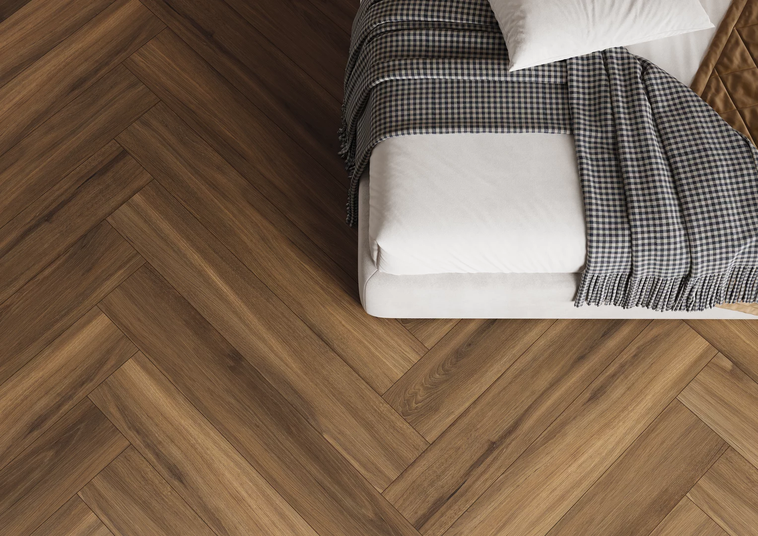 Kúpeľňa s veľkoformátovým dreveným dekórom Prettywood v teplom tóne (6)