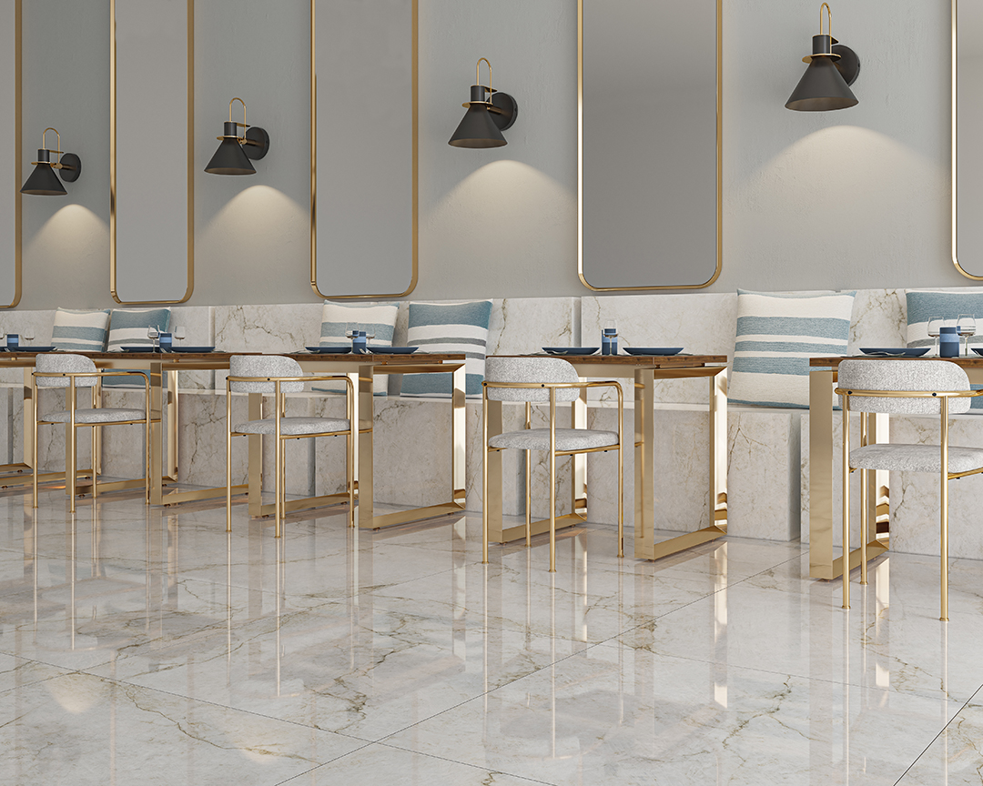 Elegantná kúpeľňa s lesklými a matnými porcelánovými obkladmi Ecoceramic Precious (2)