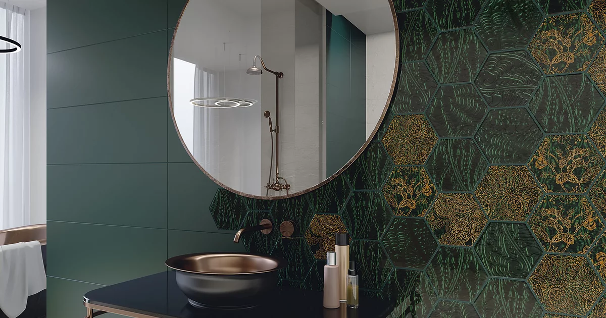Kúpeľňa s kombináciou matných a štruktúrovaných obkladov z kolekcie Urban Colours (7)