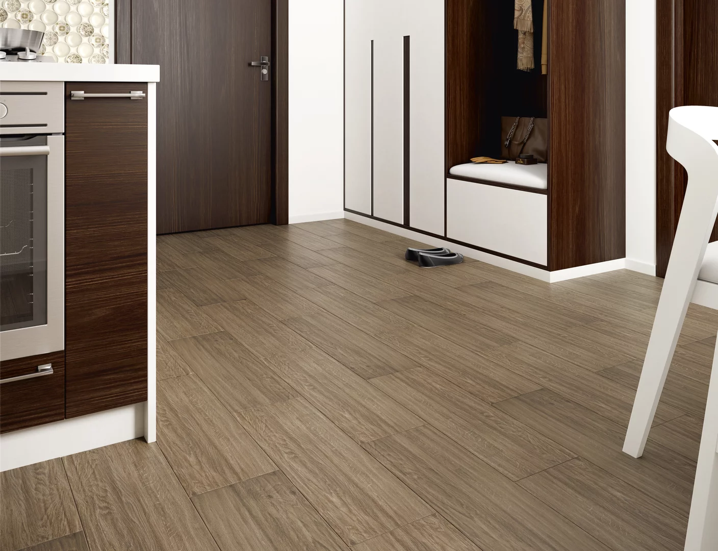 Drevený dekor Wood Basic v kúpeľni s neutrálnymi doplnkami (2)