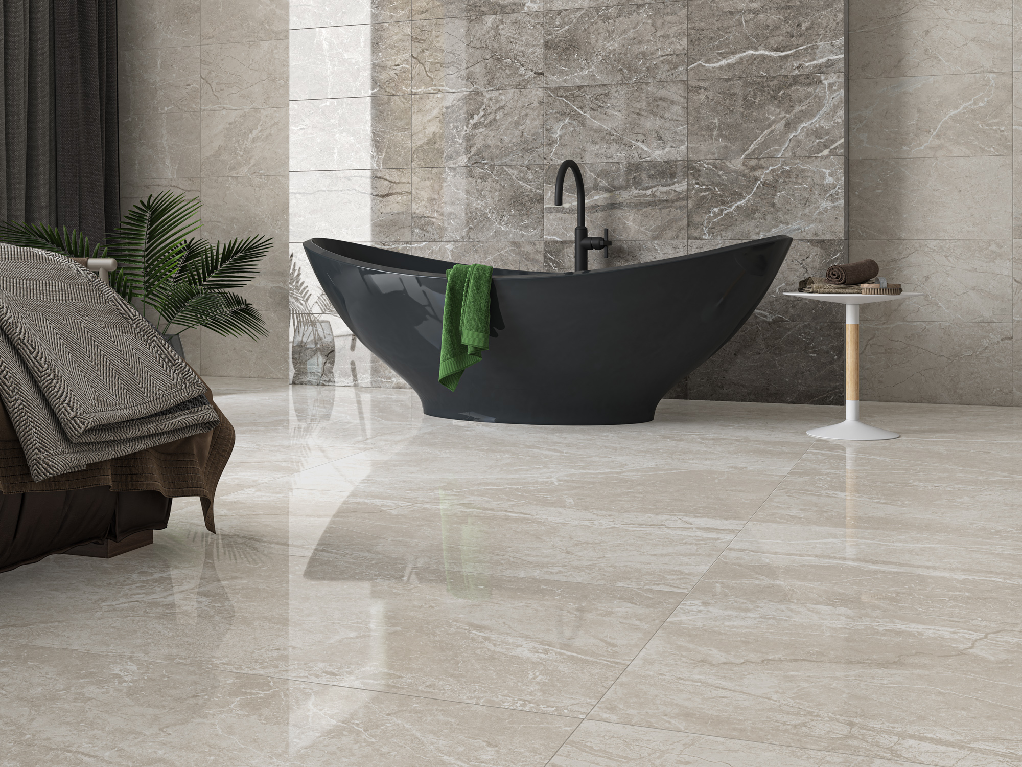 Kúpeľňa s neutrálnymi odtieňmi kolekcie Bernini od Ecoceramic (6)
