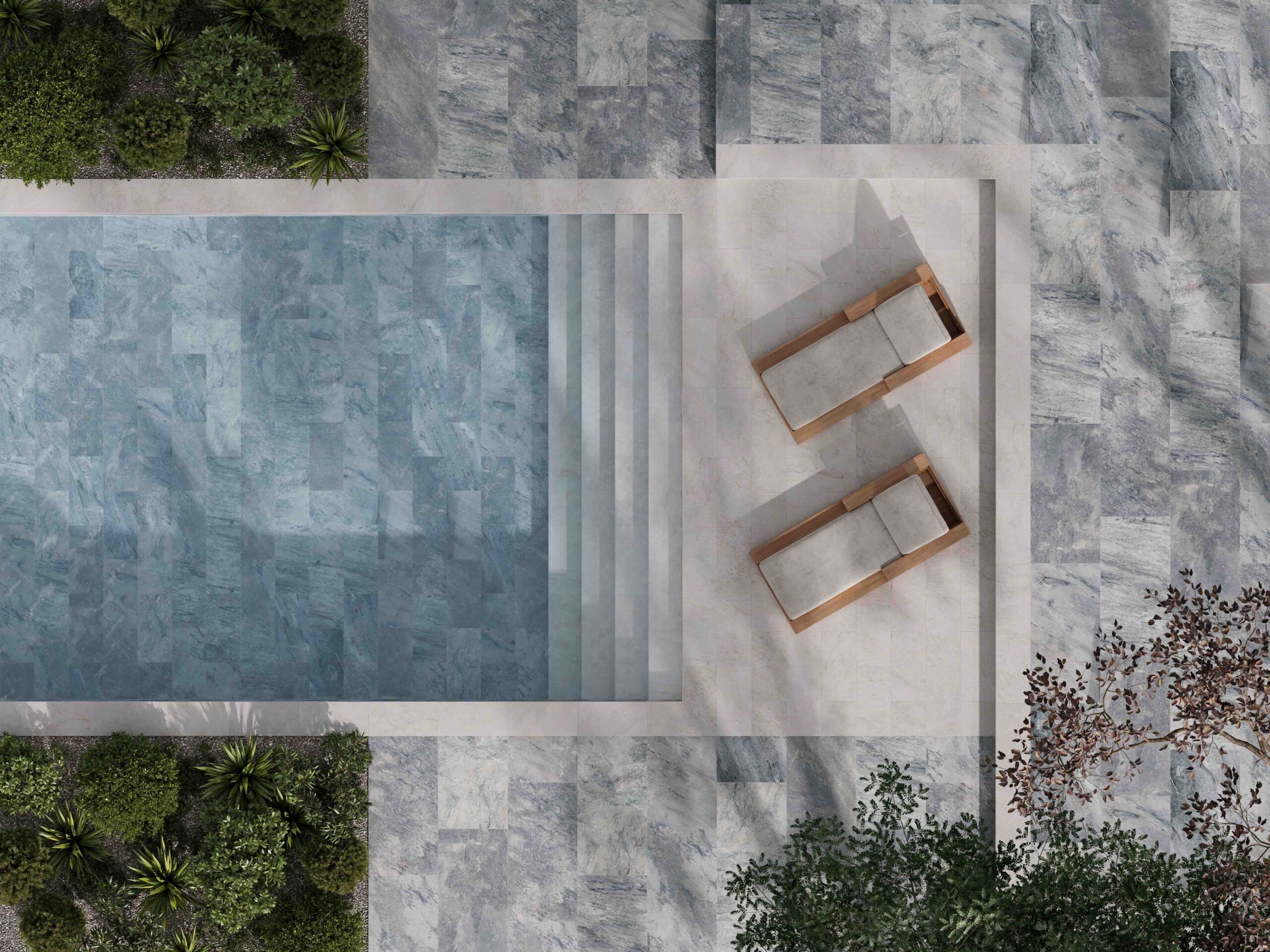 Kúpeľňa s dlažbou a obkladom kolekcie Palmspring od Ecoceramic