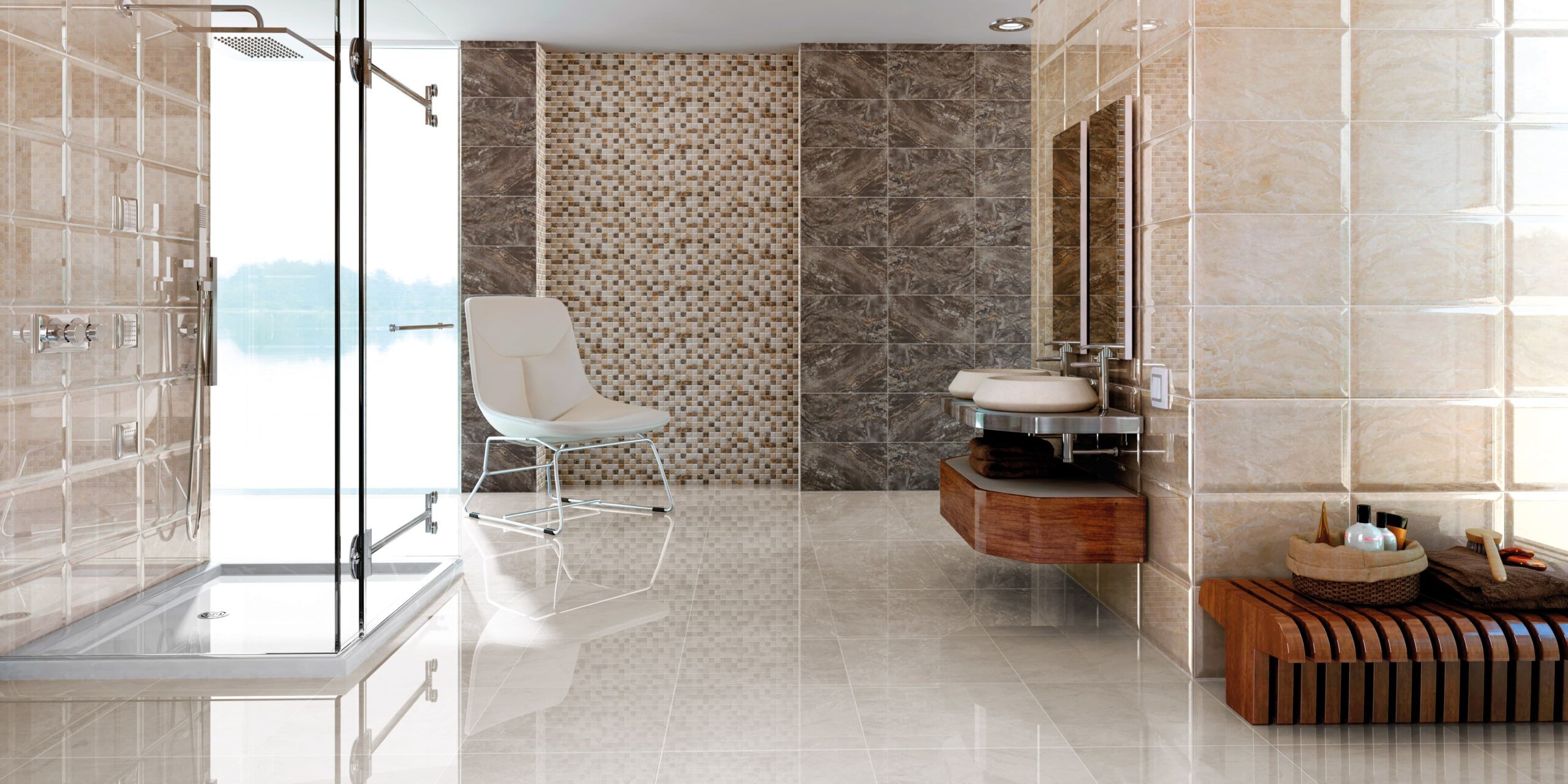 Neutrálna kúpeľňa s dlažbou Ecoceramic Eclectic v odtieňoch blanco a warm (3)
