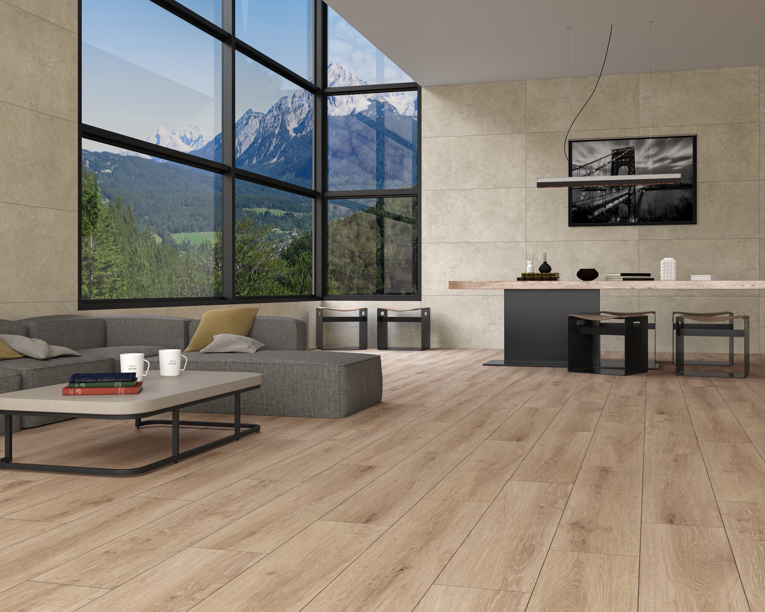Kúpeľňa s neutrálnymi porcelánovými obkladačmi Borneo v odtieňoch ivory a gris (3)