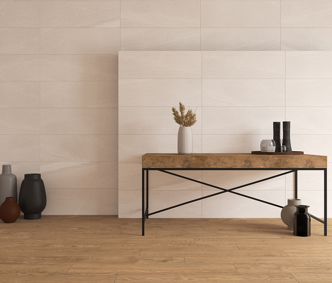 Neutrálna kúpeľňa s kamenným vzhľadom dlaždíc Lington od Ecoceramic (9)